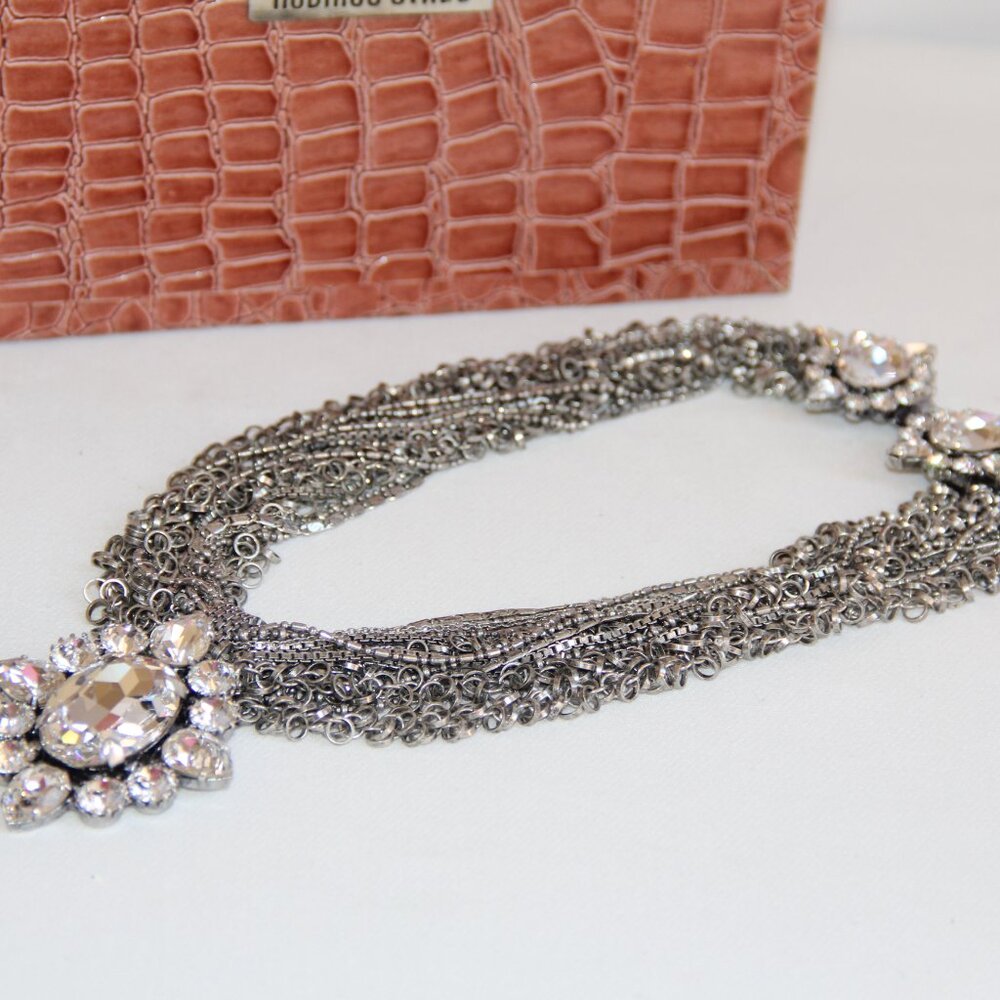 RARE Rodrigo Otazu Crystal Silver Statement Necklace - Picture 13 of 16